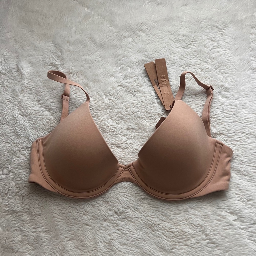 SKIMS Fits Everybody Scoop Plunge Bra Clay BA-SCP-9216 Women's Size 30D NEW